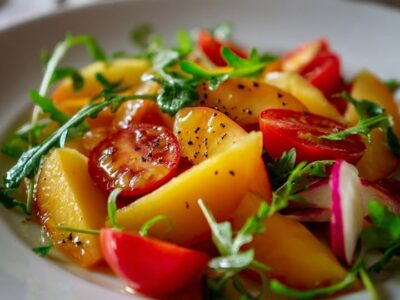 Salade Pêche Crémeuse : Recette Facile et Savoureuse