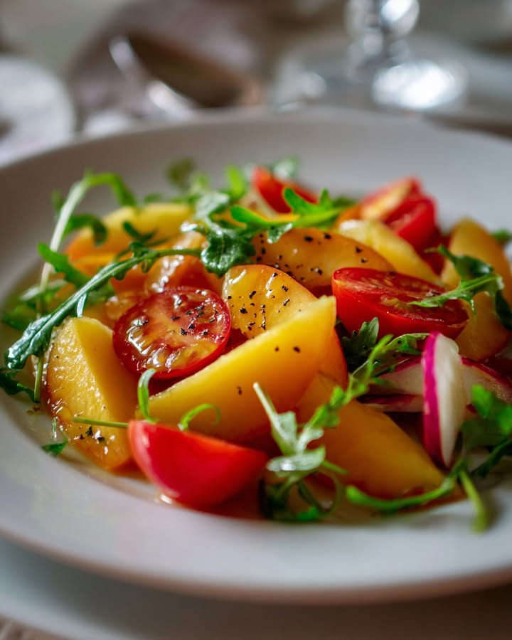 Salade Pêche Crémeuse : Recette Facile et Savoureuse 2 Salade Pêche Crémeuse