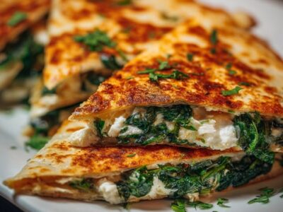 Quesadillas Épinards Feta : Recette Facile et Savoureuse