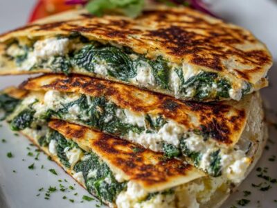 Quesadillas Épinards Feta : Recette Facile et Savoureuse
