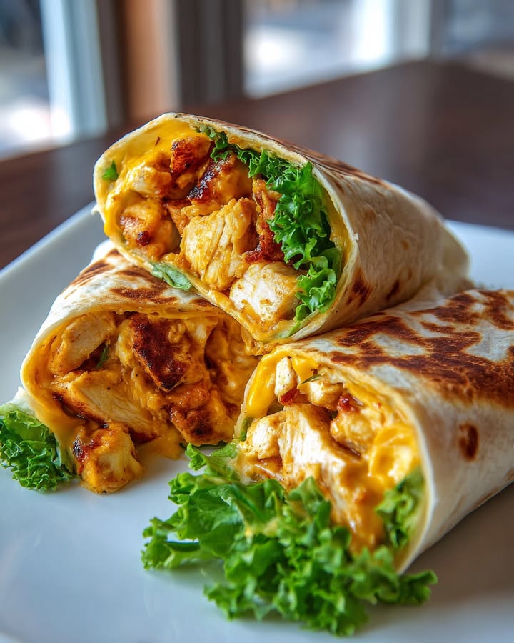 Wraps Poulet Fromage Ail : Recette Facile et Savoureuse 2 Wraps Poulet Fromage Ail
