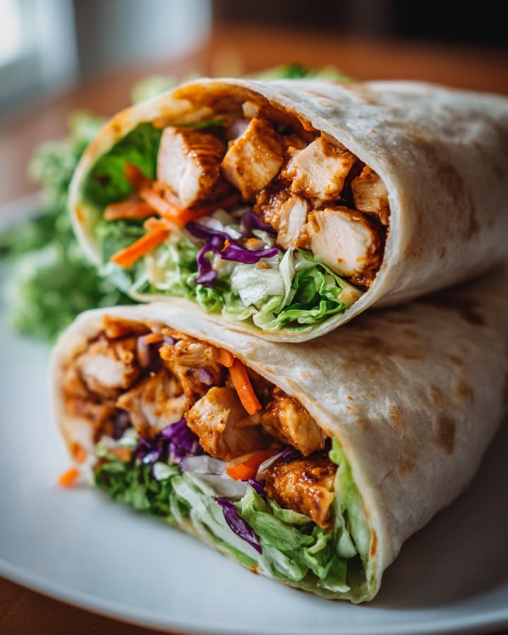 Wraps Poulet Thaï Savoureux : Recette Facile et Rapide 2 Wraps Poulet Thaï