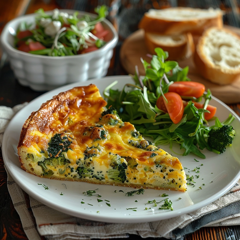 Clafoutis brocoli‑cheddar