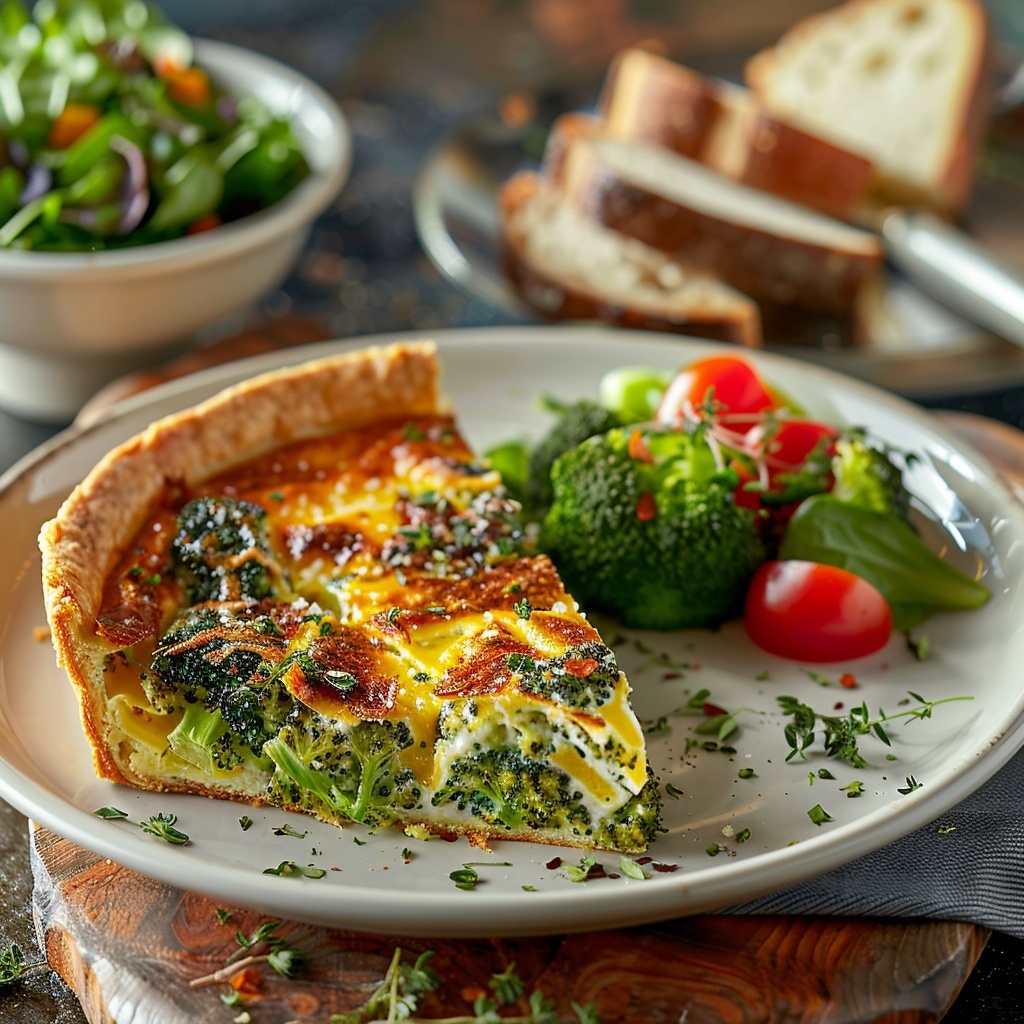 Clafoutis brocoli‑cheddar