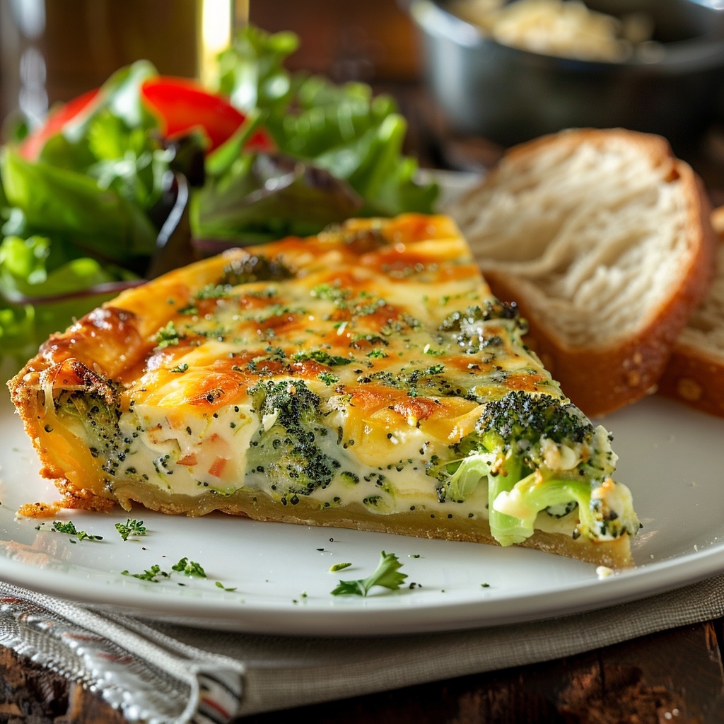 Clafoutis brocoli‑cheddar