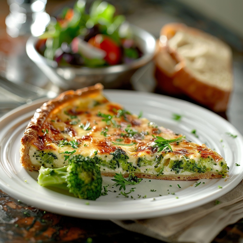 Clafoutis brocoli‑cheddar