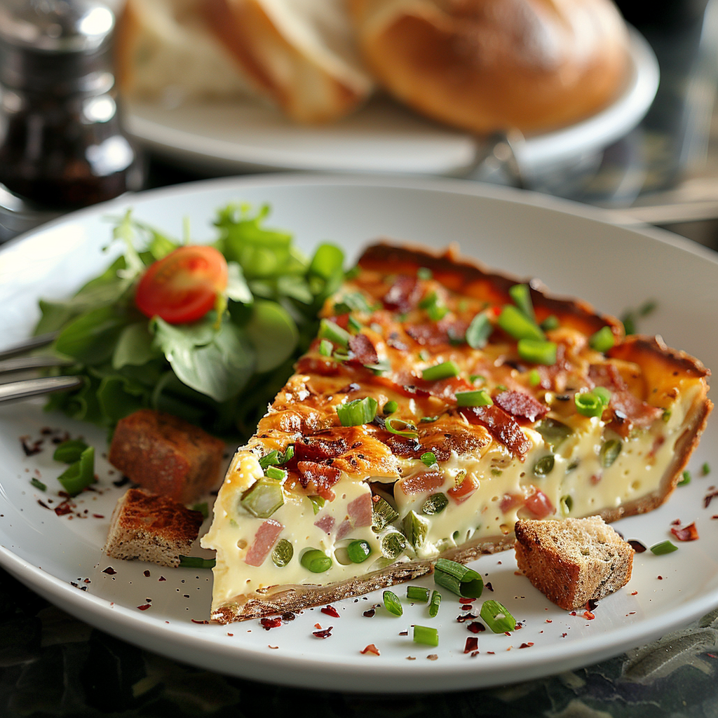 Clafoutis salé asperges‑lardons