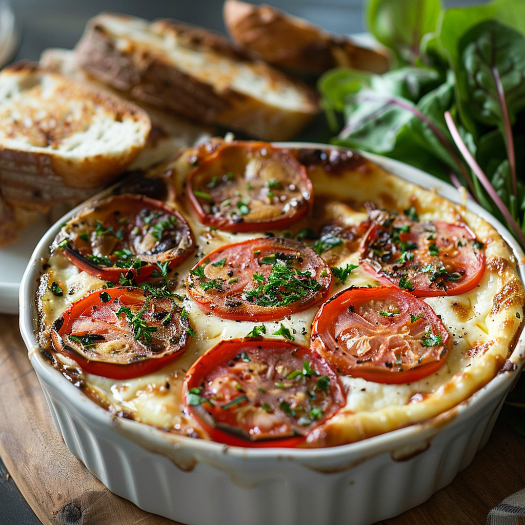 Clafoutis tomates‑mozza