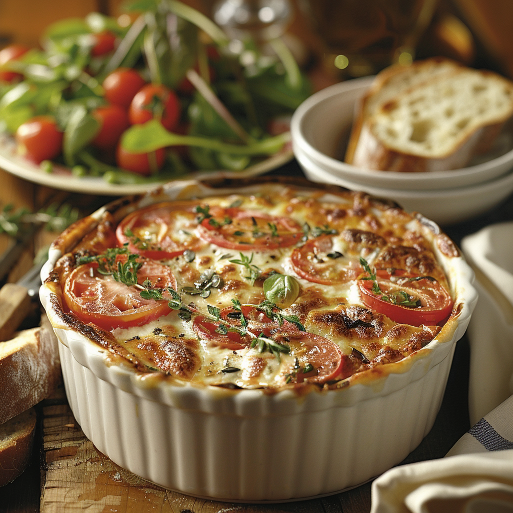 Clafoutis tomates‑mozza