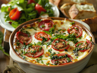 Clafoutis tomates-mozza : Recette facile et savoureuse