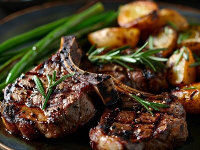 Côtelettes d’agneau grillées romarin : recette facile