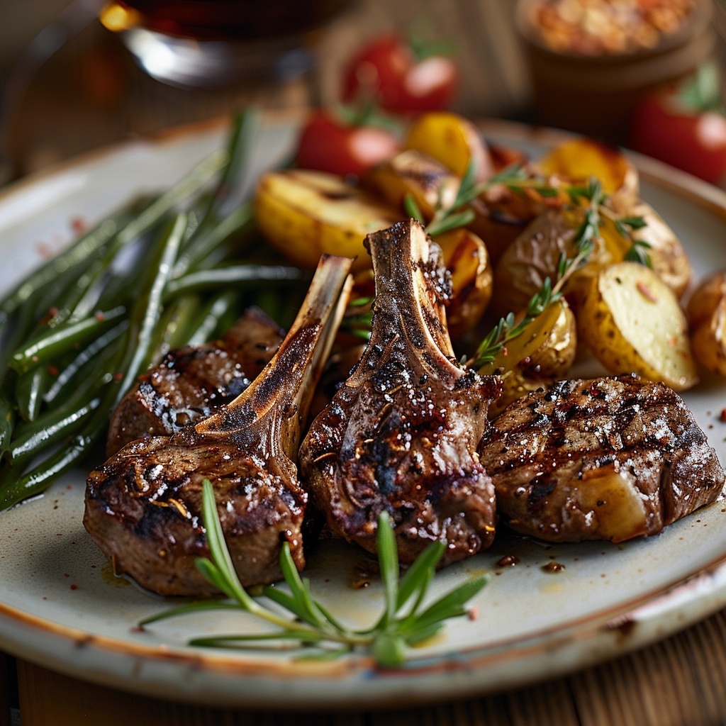 Côtelettes d'agneau grillées romarin