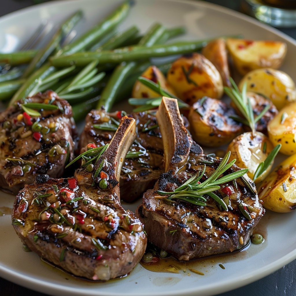 Côtelettes d’agneau grillées romarin