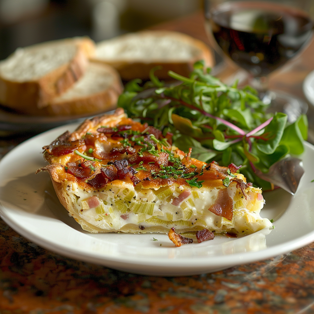 Flan salé poireaux‑bacon