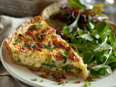 Flan salé poireaux-bacon : Recette facile et savoureuse
