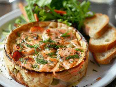 Flan salé saumon-aneth : Recette facile et savoureuse