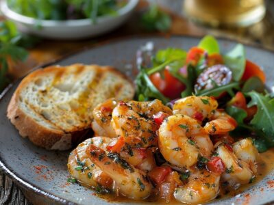 Gambas flambées à l&rsquo;ail et persil : recette facile