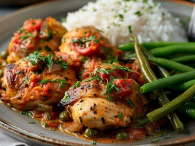 Poulet basquaise traditionnel savoureux et authentique