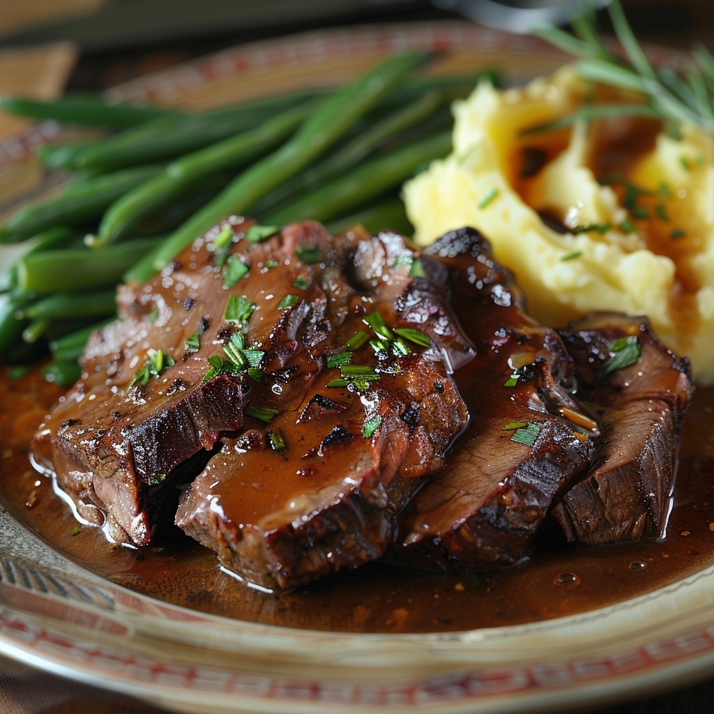 Rôti de bœuf fondant jus réduit