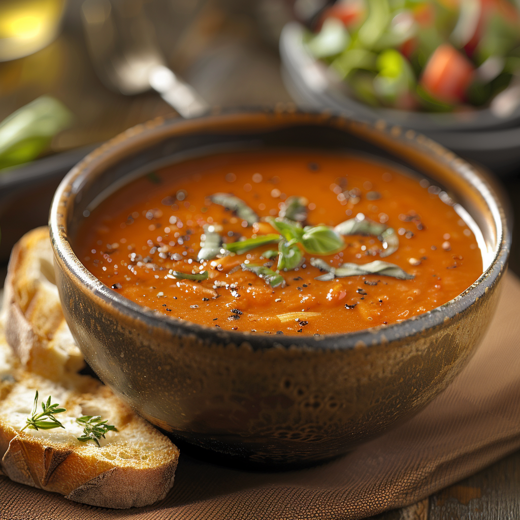 Soupe tomate‑basilic rapide