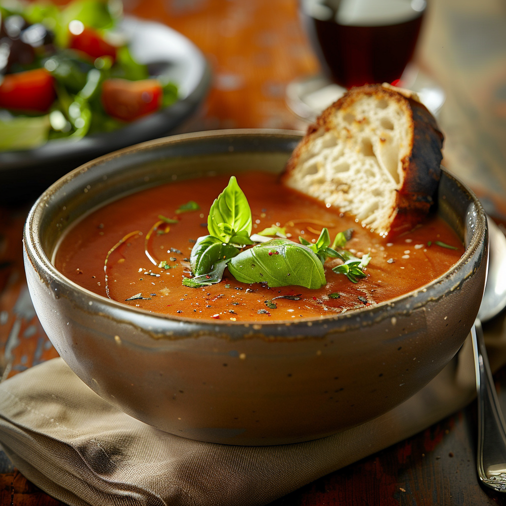 Soupe tomate‑basilic rapide