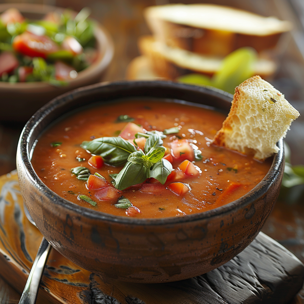 Soupe tomate‑basilic rapide
