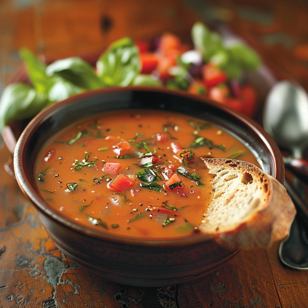 Soupe tomate‑basilic rapide