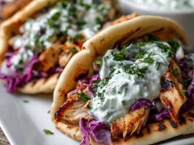 Pitas Poulet Coleslaw : Recette Facile et Savoureuse