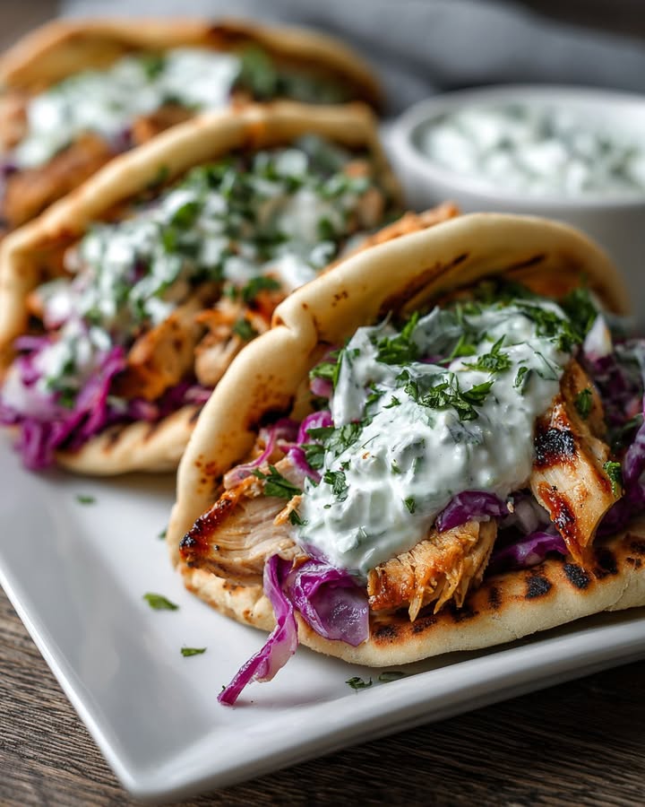 Pitas Poulet Coleslaw : Recette Facile et Savoureuse 1 Pitas Poulet Coleslaw