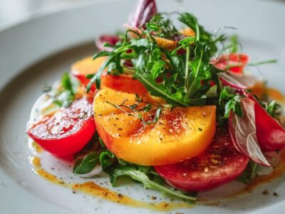 Salade Pêches Crémeuse : Recette Facile et Savoureuse