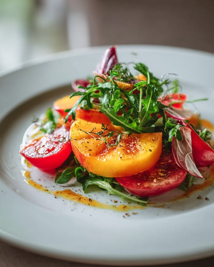 Salade Pêches Crémeuse : Recette Facile et Savoureuse 1 Salade Pêches Crémeuse