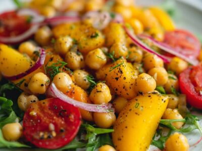 Salade Pêches Pois Chiches : Recette Facile et Savoureuse