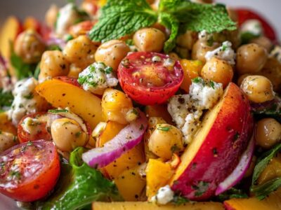 Salade Pois Chiches Pêches : Recette Facile et Savoureuse