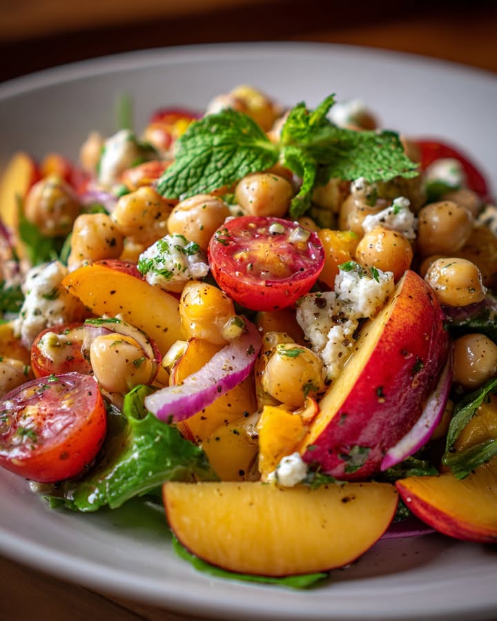 Salade Pois Chiches Pêches