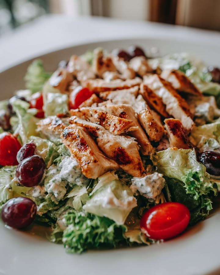 Salade Poulet Moutarde Miel : Recette Facile et Savoureuse 1 Salade Poulet Moutarde Miel