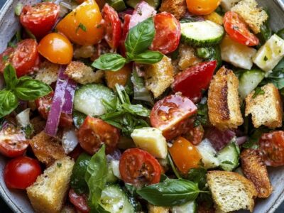 Salade Panzanella Classique : Recette Facile et Savoureuse