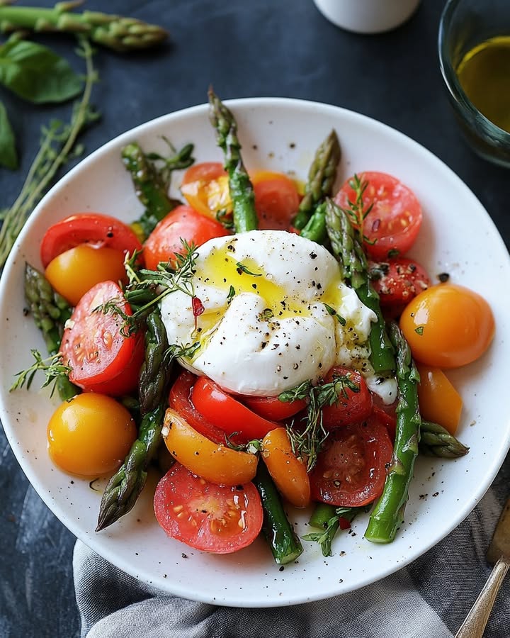 Salade Asperges Burrata
