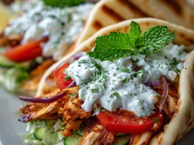 Gyros Poulet Tzatziki Feta : Recette Savoureuse et Facile à Préparer