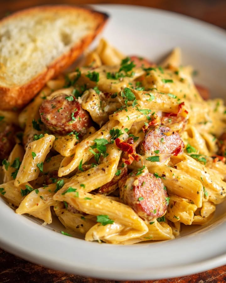 Pâtes Cajun Crémeuses : Recette Savoureuse et Facile à Préparer 2 Pâtes Cajun Crémeuses