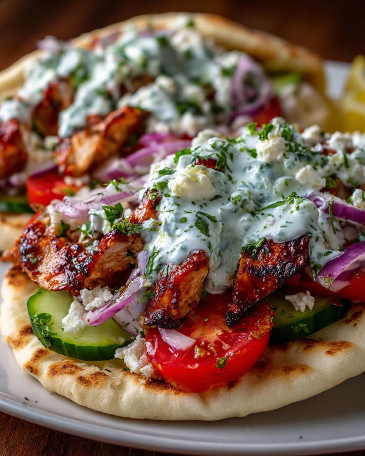 Gyros Poulet Feta : Recette Savoureuse et Facile à Préparer 2 Gyros Poulet Feta