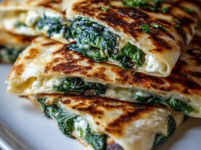 Quesadillas Épinards Feta : Recette Facile et Savoureuse
