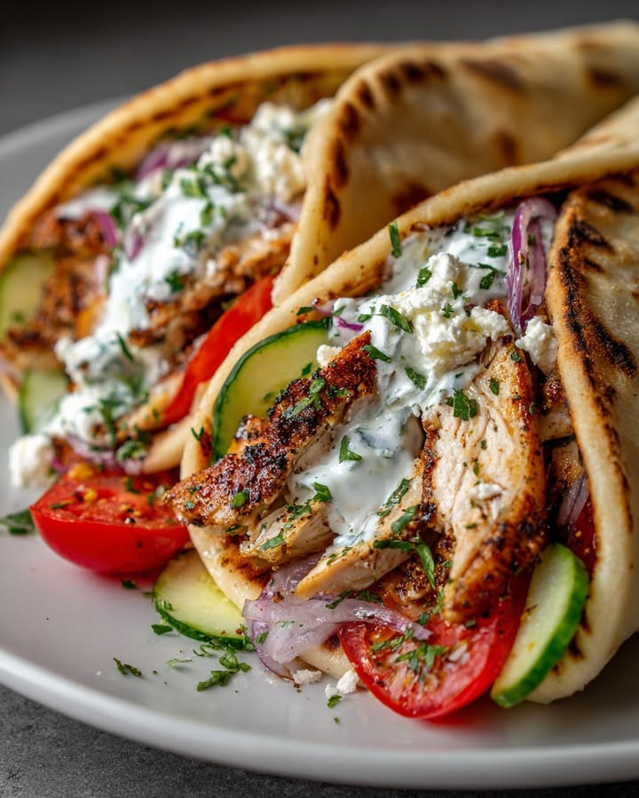 Gyros Poulet Tzatziki Feta : Recette Savoureuse et Facile à Préparer 1 Gyros Poulet Tzatziki Feta