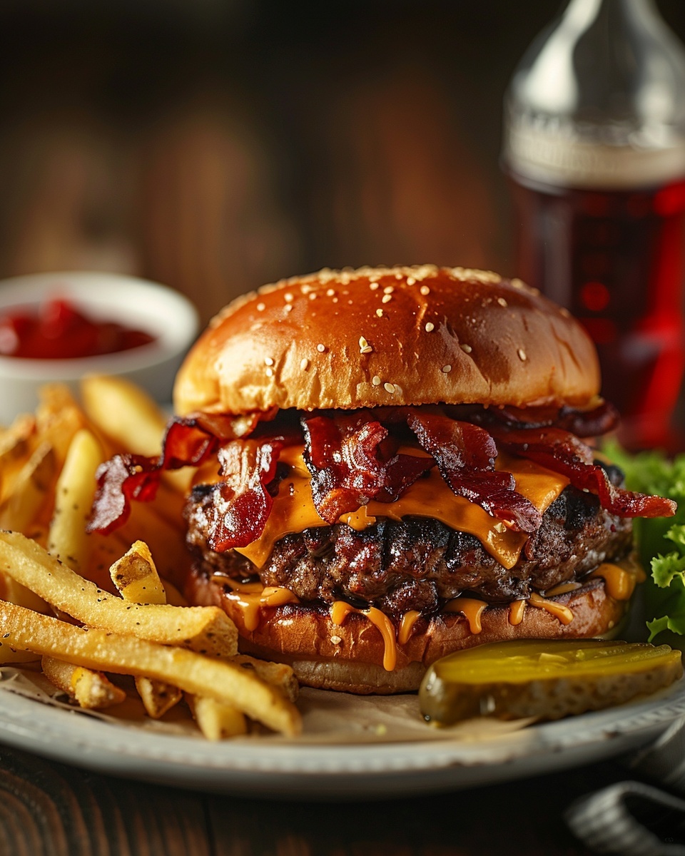 Recette et Astuces pour un Burger Bacon-Cheddar Maison Parfait 1 Burger bacon‑cheddar maison