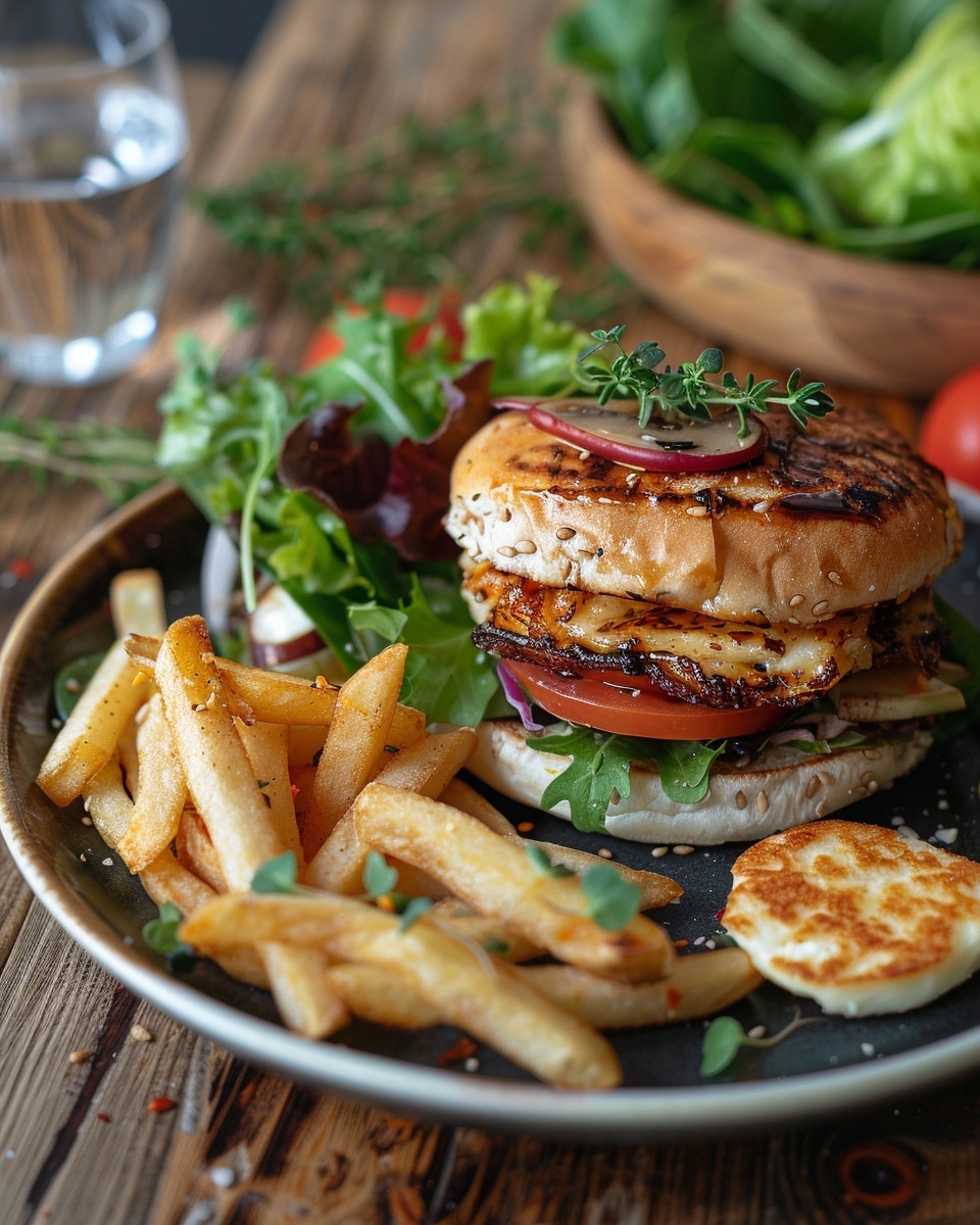 Burger champignon halloumi