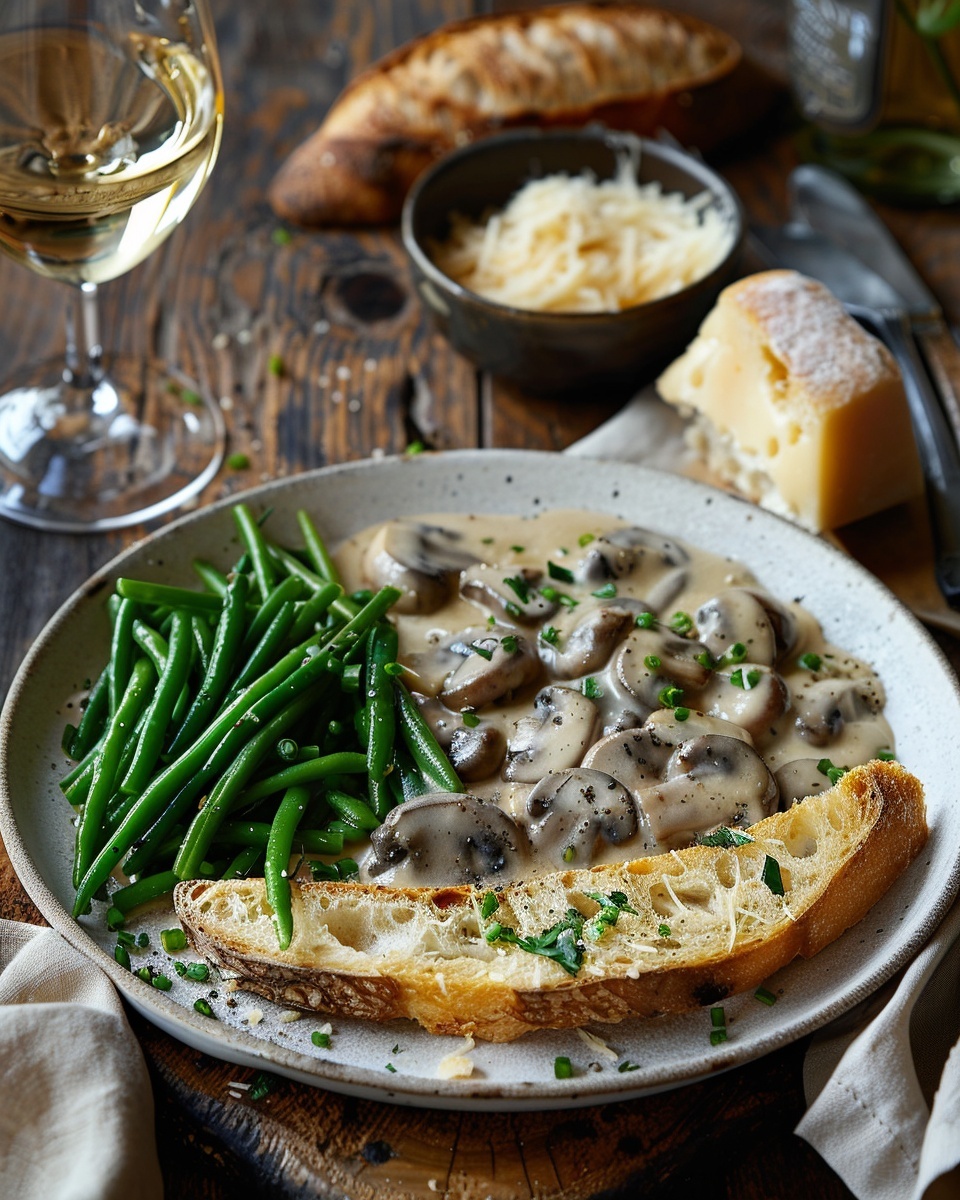 Pâtes à la crème champignons