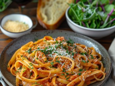 Recette Délicieuse de Pâtes à la Sauce Tomate Basilic