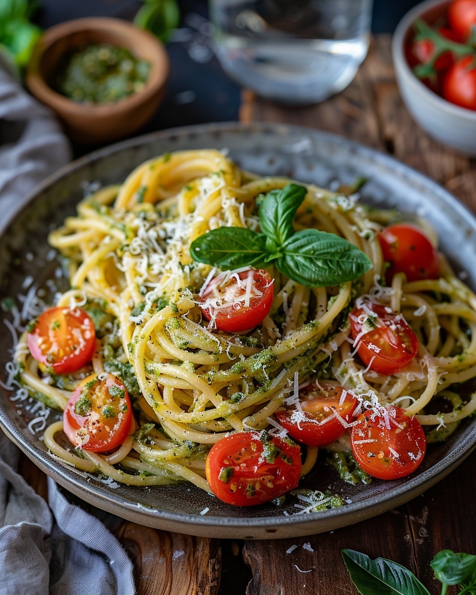 Pâtes au pesto maison