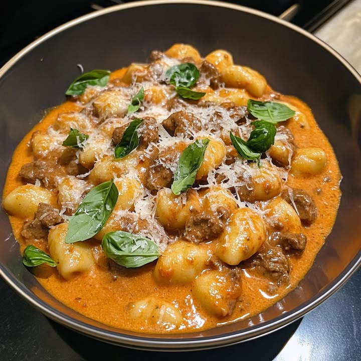 Gnocchis Bœuf Tomate Crémeux : Recette Savoureuse et Facile 2 Gnocchis Bœuf Tomate Crémeux