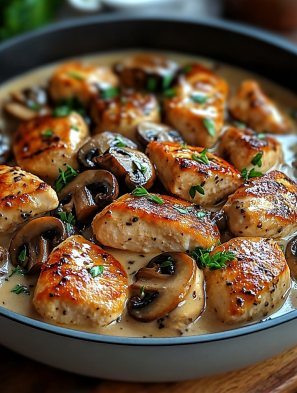 Poulet Crémeux Champignons