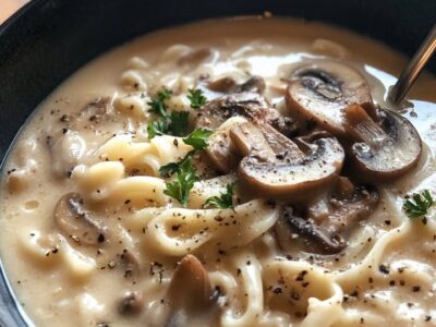 Soupe Pâtes Champignons Crémeuse : Recette Facile et Savoureuse